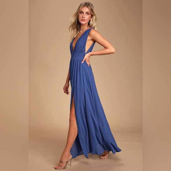Lulus Heavenly Hues Royal Blue Maxi Dress - Picture 2 of 7